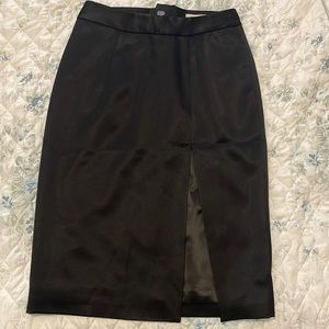 L’Agence silk midi skirt with slit